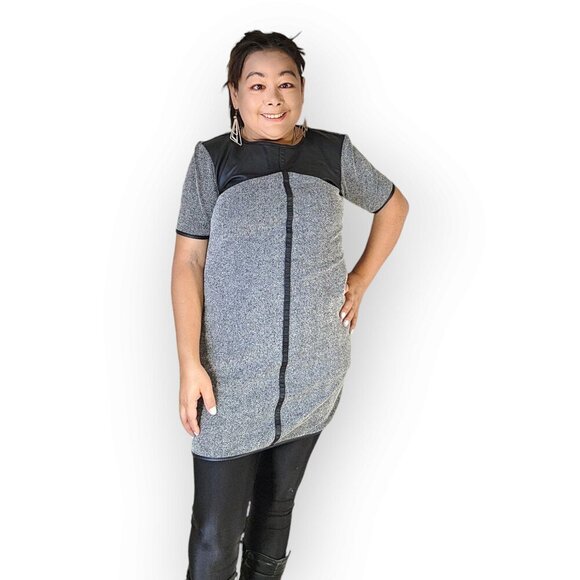 NITROGEN WOMENS GREY AND BLACK SHIRT DRESS SIZE S P - Picture 2 of 11